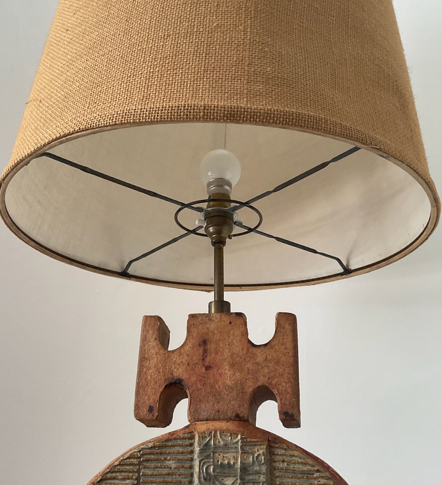 Image of Studio Ceramic Totem Lamp by Rooke with Original Shade