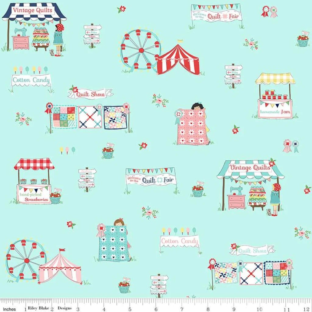 Image of Quilt Fair Main print - Aqua