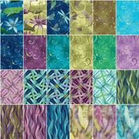 Image 2 of DANCE OF THE DRAGONFLY-2 1/2" Pinwheel by Maria Kalinowski of Kanvas for Benartex.