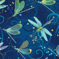 Image 5 of DANCE OF THE DRAGONFLY-2 1/2" Pinwheel by Maria Kalinowski of Kanvas for Benartex.
