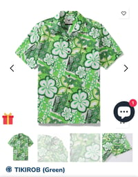 Image 3 of TikiRob Aloha Shirt - Green