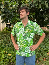Image 1 of TikiRob Aloha Shirt - Green