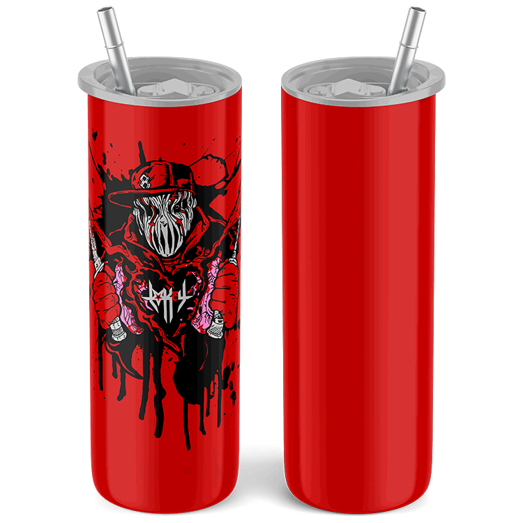 20oz RED VACUUM INSULATED STAINLESS STEEL TUMBLER WITH STRAW