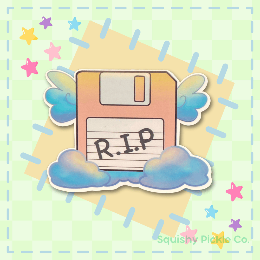 Image of Pink Floppy Disk   - Waterproof Vinyl Sticker