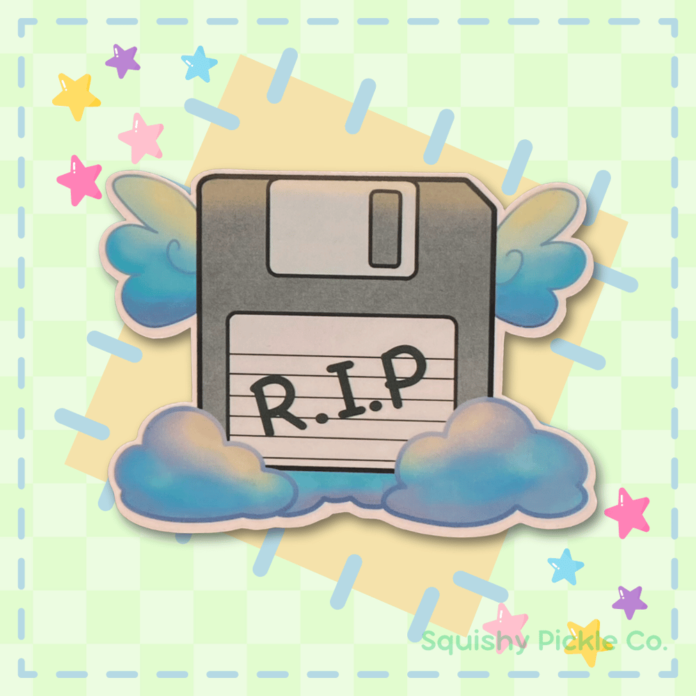 Image of Gray Floppy Disk  - Waterproof Vinyl Sticker