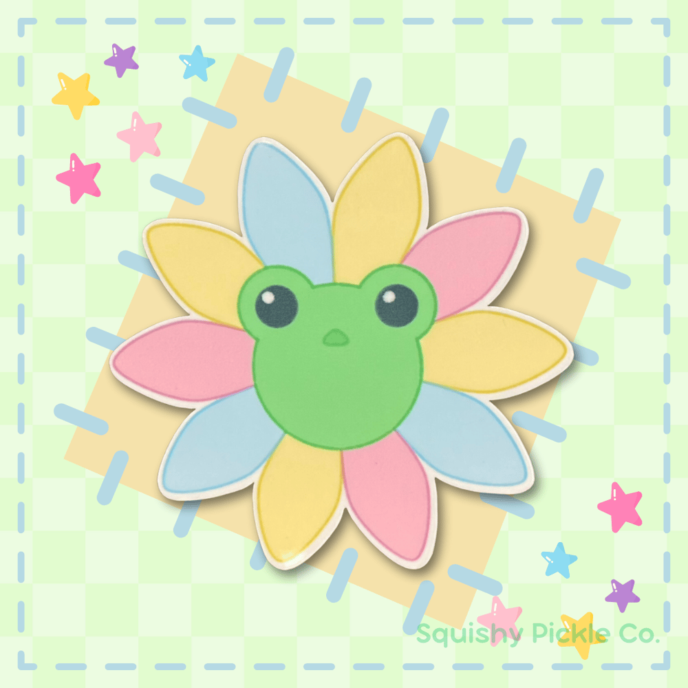 Image of Froggy Flower   - Waterproof Vinyl Sticker