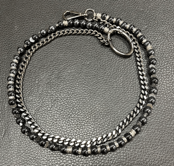 Image of Mcj Chain shiny black & Silver