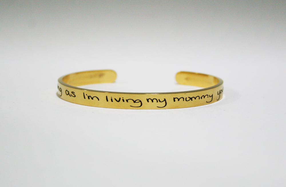 Image of Actual Handwriting / Signature Engraving on Bracelets