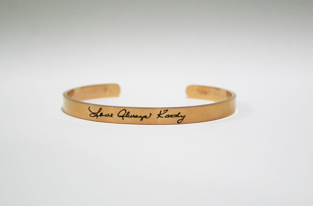 Image of Actual Handwriting / Signature Engraving on Bracelets