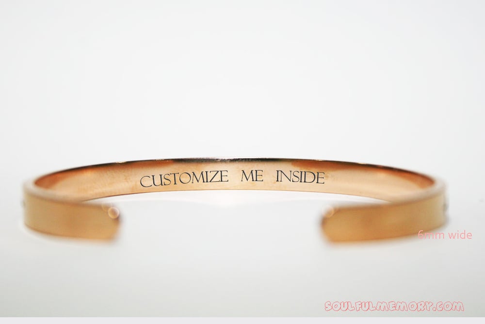 Image of Secret Message Personalized Cuff Bracelet, Engraved Bracelet for Women