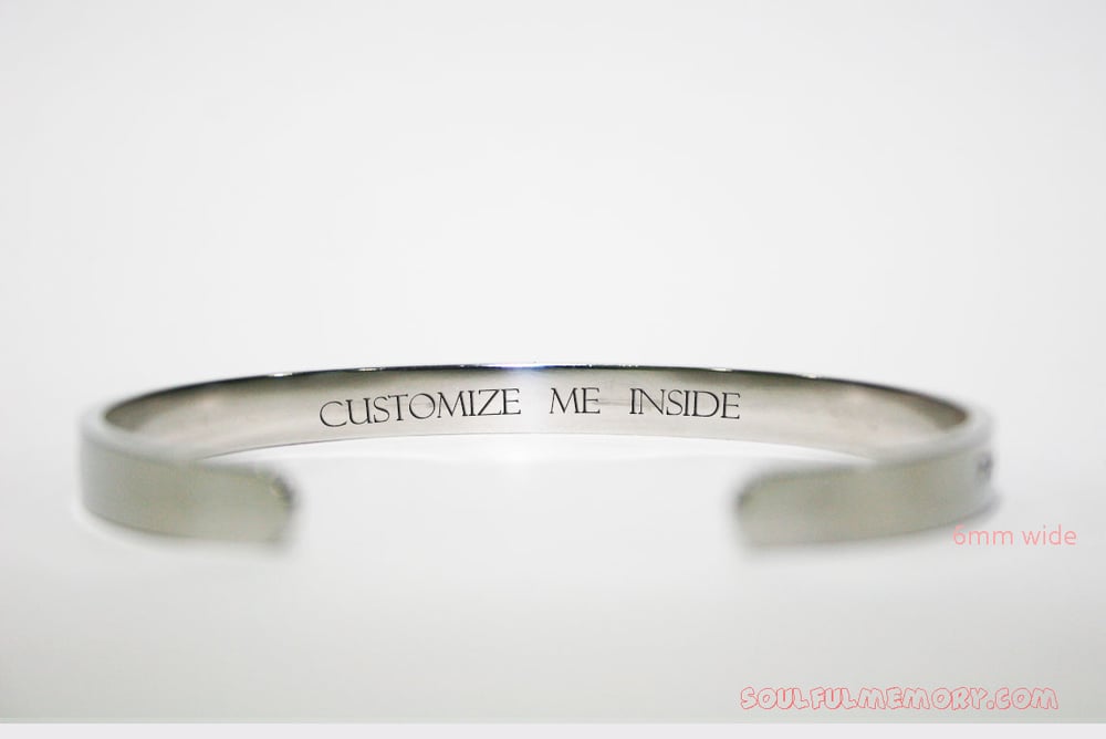 Image of Secret Message Personalized Cuff Bracelet, Engraved Bracelet for Women