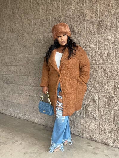 Image of   BROWN SUGAR BABY SHERPA COAT (R18-0)