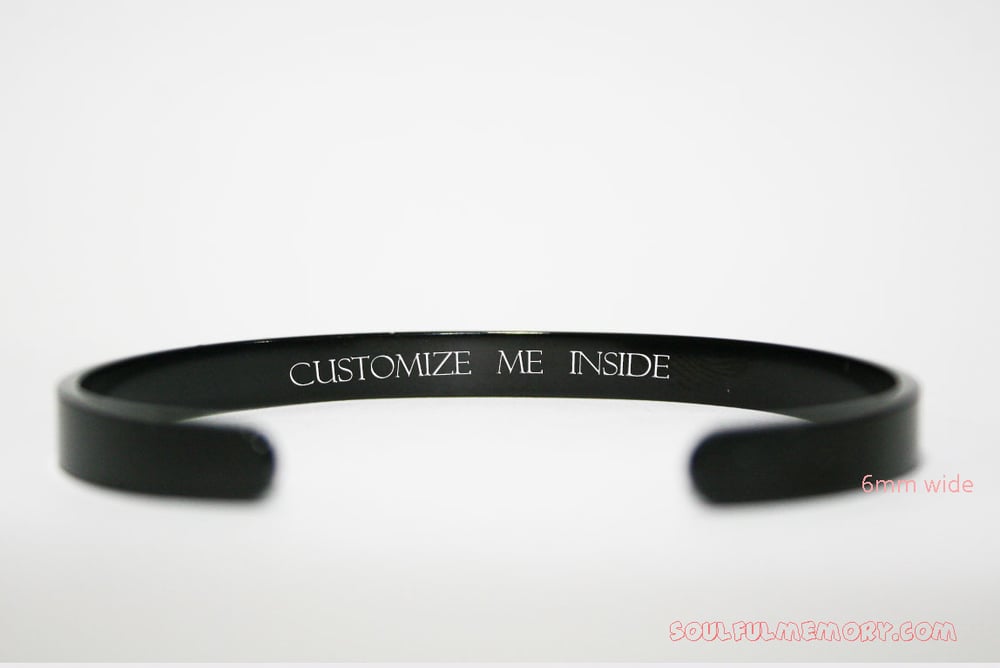 Image of Secret Message Personalized Cuff Bracelet, Engraved Bracelet for Women