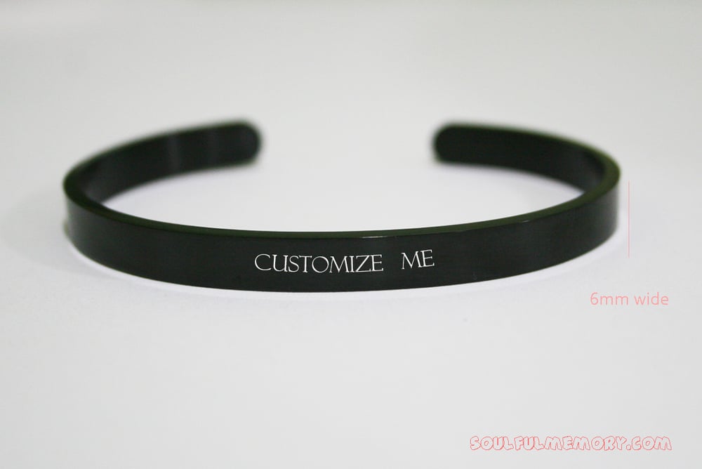 Image of Personalized Cuff Bracelet, Engraved Bracelet for Women.