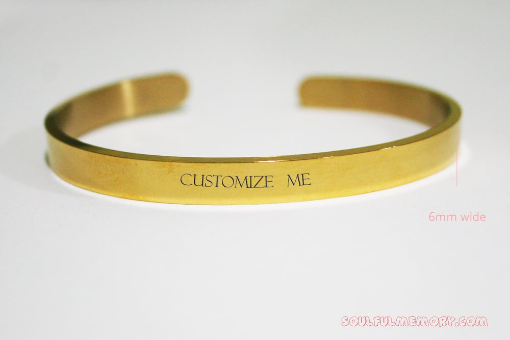 Image of Personalized Cuff Bracelet, Engraved Bracelet for Women.