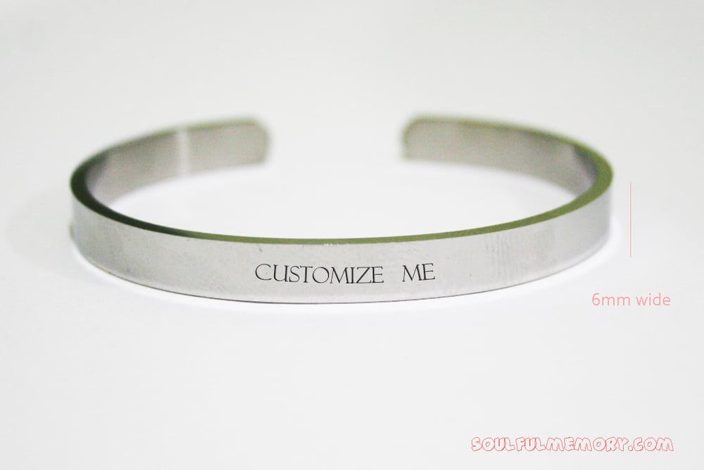 Image of Personalized Cuff Bracelet, Engraved Bracelet for Women.