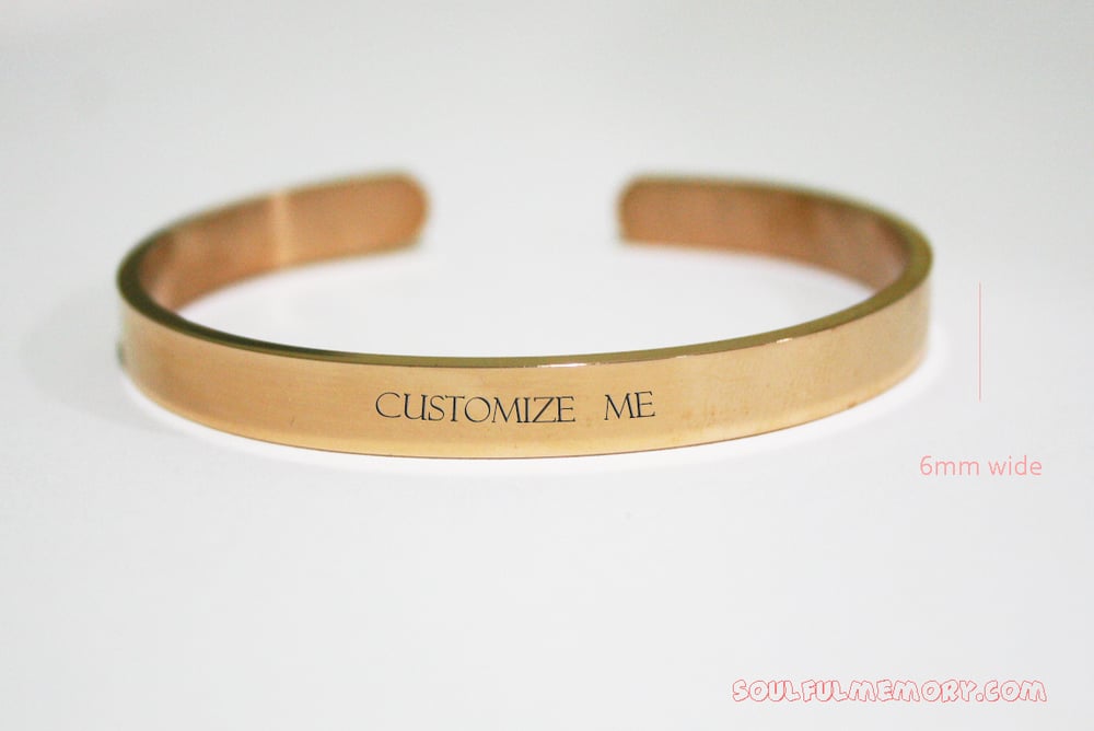 Image of Personalized Cuff Bracelet, Engraved Bracelet for Women.