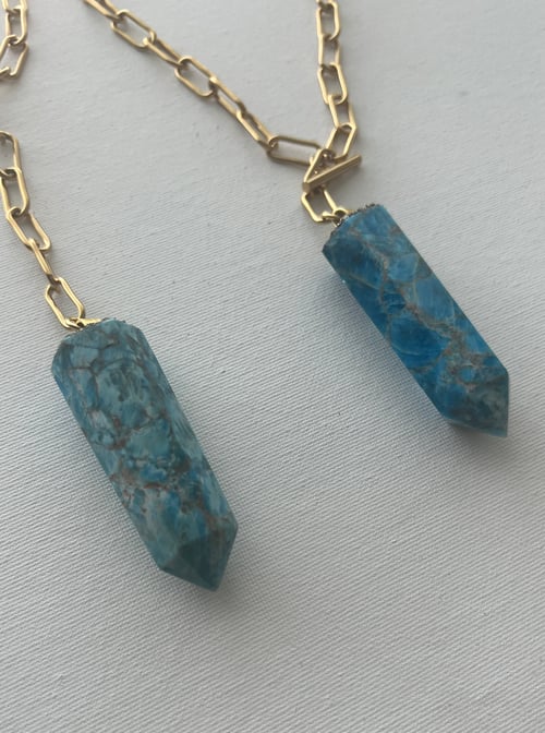 Image of BLURAY • Apatite Aqua Crystal Necklace