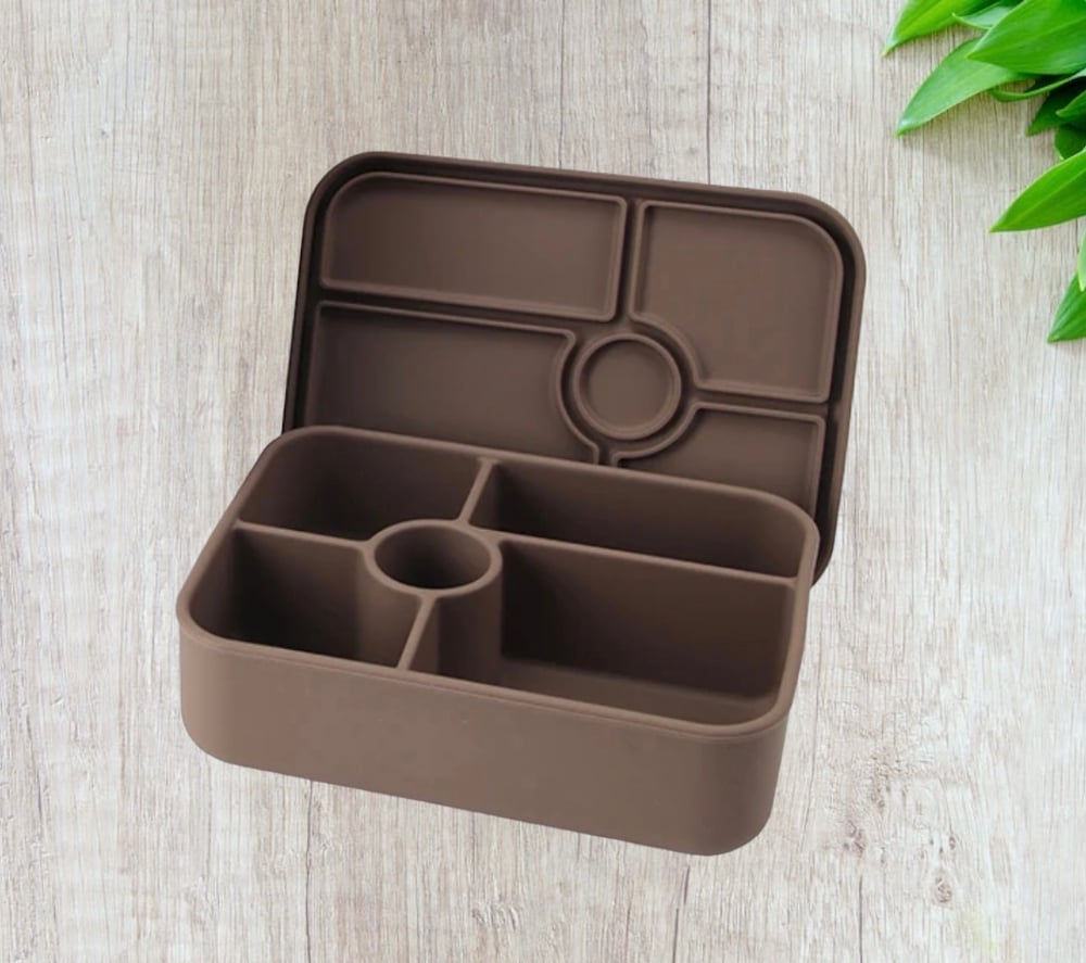 Silicone Bento 5 Lunchbox Coffee