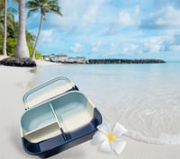 Image 4 of Silicone Bento 3 Lunchbox Ocean Wave