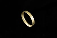 Image 1 of Unique, handmade 18ct gold ring formed from shaped, geometric tapering D-shaped wire