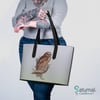 Vintage Owl Illustrated Tote Bag - Vegan Leather