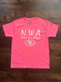 NWA Pink T-Shirt, White Letters