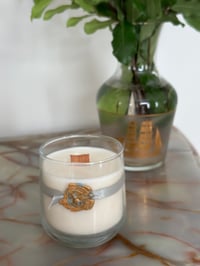 Image 2 of Bee Wax Stamp Wooden Wick Soy Candle 
