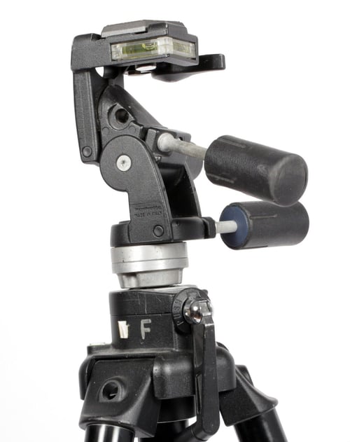 Image of Manfrotto 475B tripod with 3047 3 way head and geared column