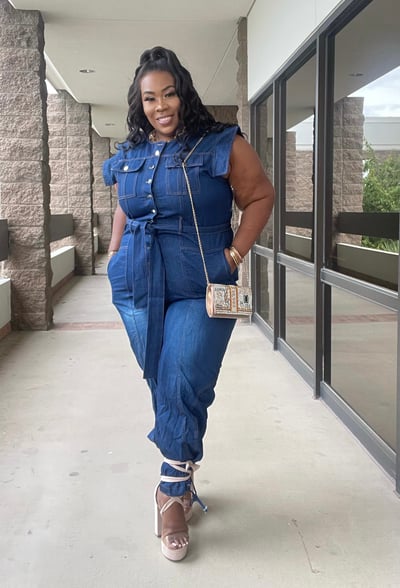 Image of 3PACK DARK DENIM BUTTON DOWN DENIM JUMPSUIT