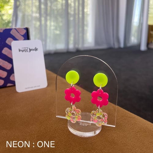 Image of Neon Flower Dangles