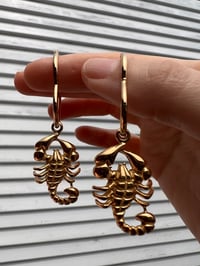 Image 4 of SCORPION HEART HOOP EARRINGS 