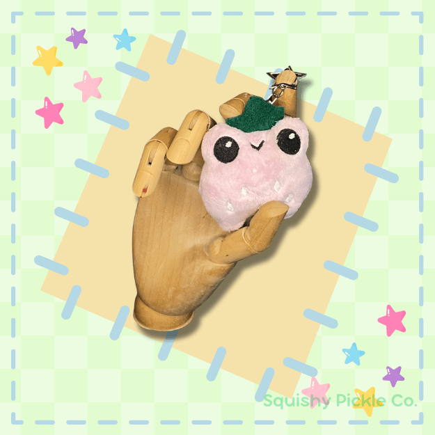 Image of Pink Strawberry Froggle Keychain 