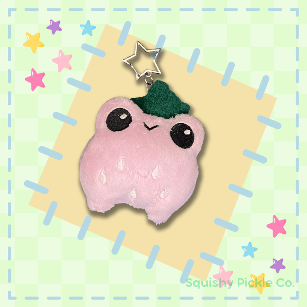 Image of Pink Strawberry Froggle Keychain 