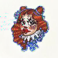 Image 1 of Clown cutie 4 glitter sticker