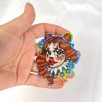 Image 2 of Clown cutie 4 glitter sticker