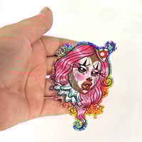 Image 2 of Clown cutie 5 glitter sticker