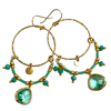 Ltd Ed - Gold Lyra Drop Earrings - Aquamarine 