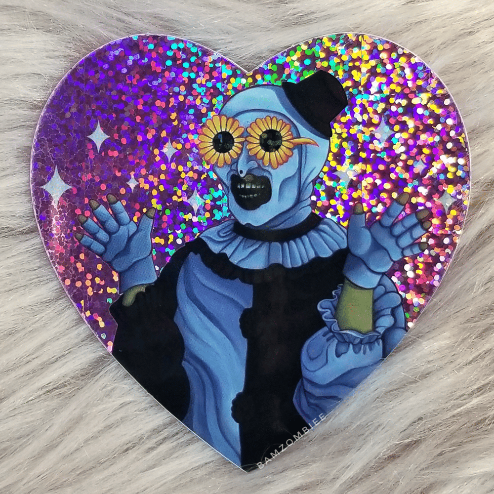 Image of terrifier glitter sticker