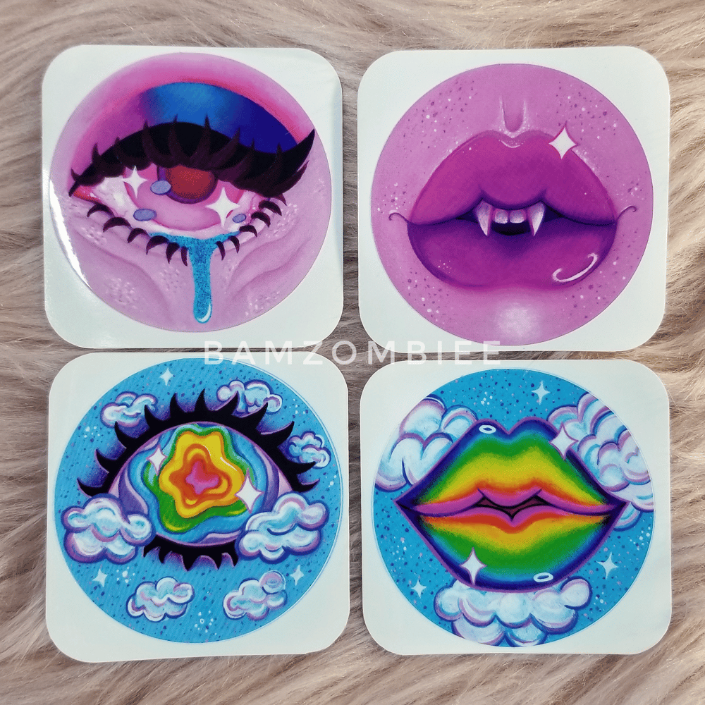 Image of eye & lip vinyl sticker sets