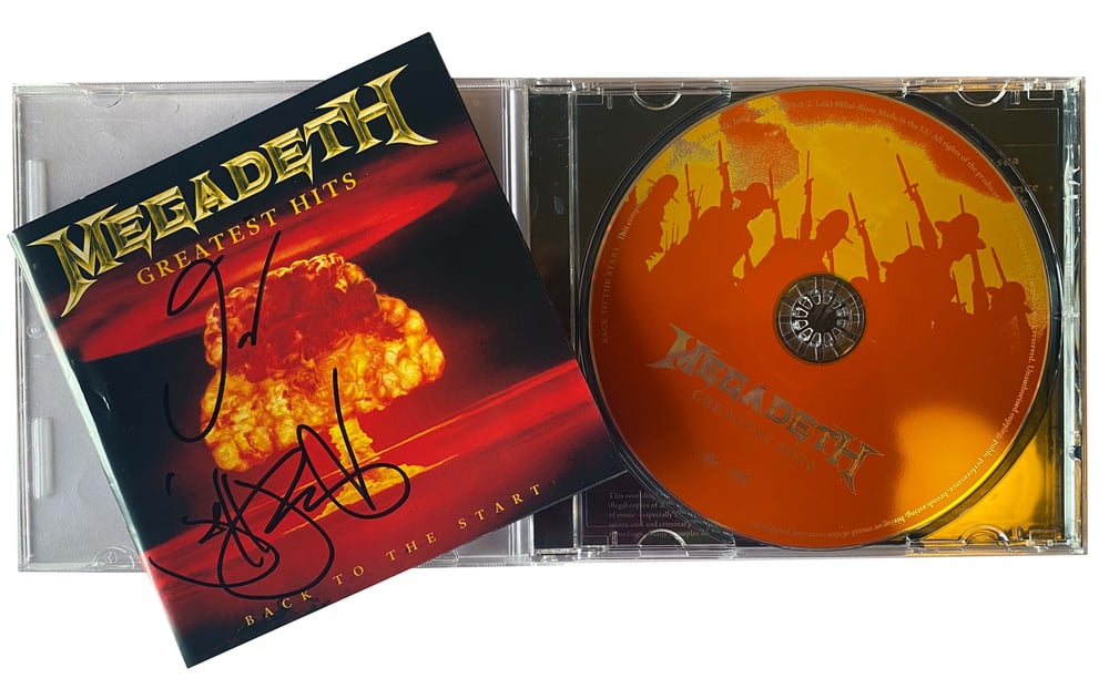 Image of MEGADETH - Greatest Hits, Back To The Start - AUTOGRAPHED CD (David / Jeff)