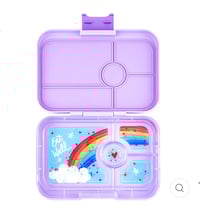 Image 1 of Yumbox Tapas Bento Box 4 Compartments Seville Purple Rainbow Tray