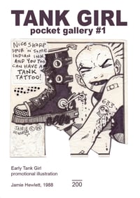 Image 1 of TANK GIRL POCKET GALLERY #1 JAMIE HEWLETT MINI GICLEE ART PRINT with COA and bonus trade card