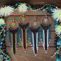Image 1 of Striped Jags Earrings | Beaded Jacksonville Jaguars Earrings