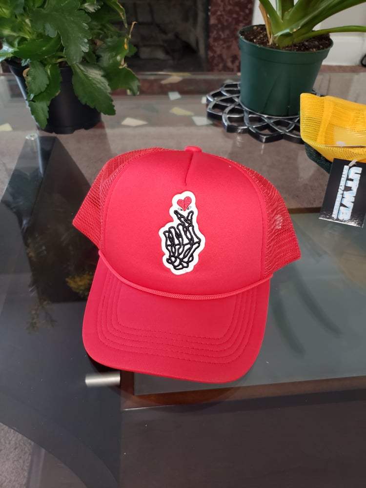 Image of "Simply Love" Red Foam Mesh Trucker Hat