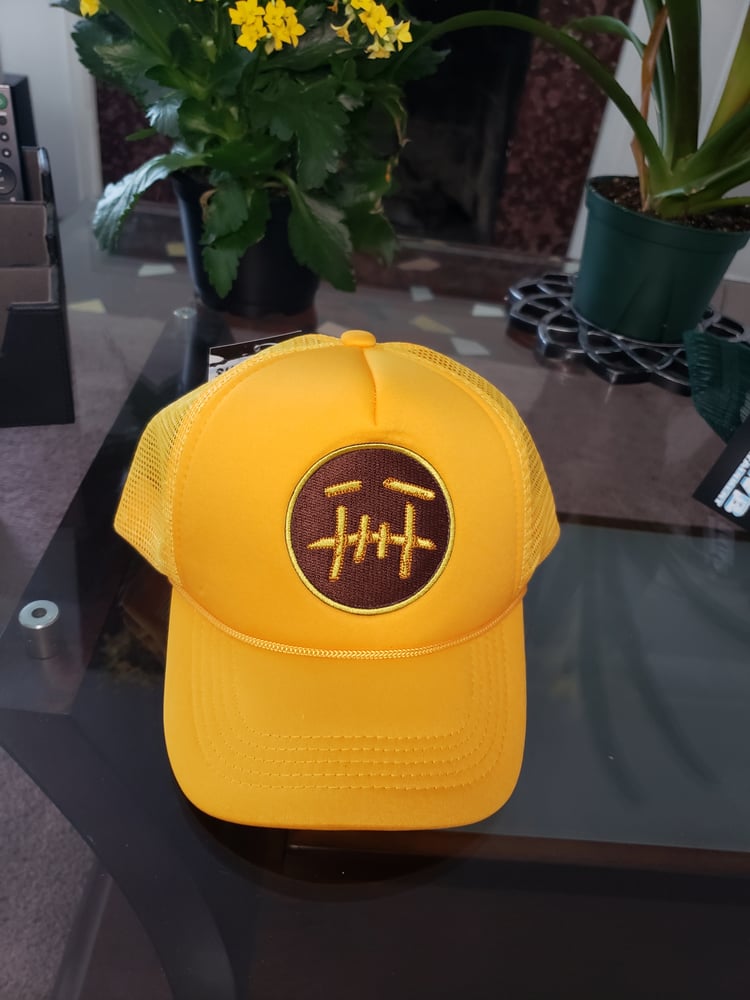 Image of "Heartless Gold" Yellow Foam Mesh Trucker Hat