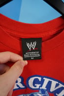 Image 4 of (M) 2008 Red Never Give Up John Cena Wrestling T-Shirt