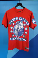 Image 1 of (M) 2008 Red Never Give Up John Cena Wrestling T-Shirt