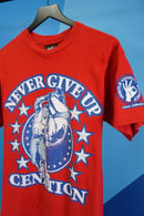 Image 2 of (M) 2008 Red Never Give Up John Cena Wrestling T-Shirt