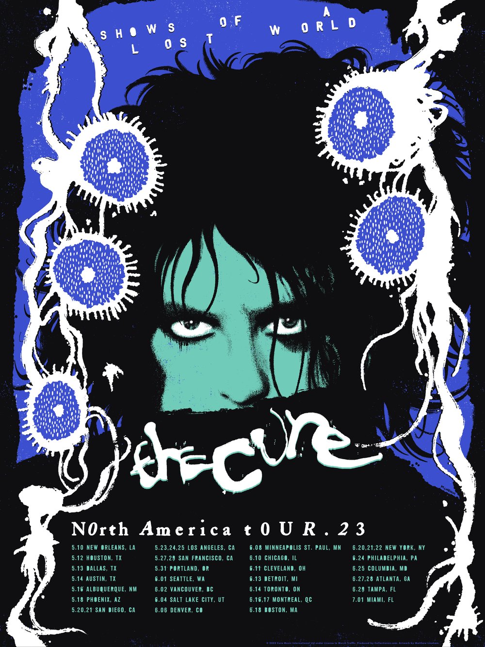 The Cure – North American Tour Poster – Sapphire/ White